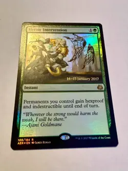 Heroic Intervention -Foil MTG Magic Pre Release Date Stamped Promo LP - Image 1