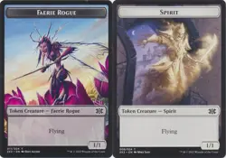 MTG Double Masters 2022 - Faerie Rogue 1/1 & Spirit 1/1 [Token] - Image 1