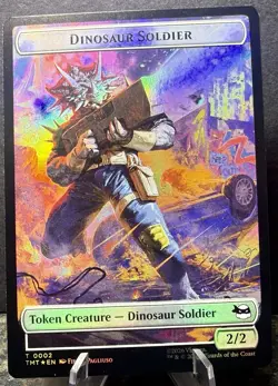 Dinosaur Soldier Copy Double Sided Token MTG Teenage Mutant Ninja Turtles 2 / 1 - Image 1