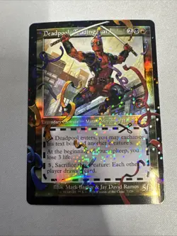 MTG Deadpool Secret Lair Deadpool Trading Card Pool Party Foil Chase Rare #7129 - Image 5
