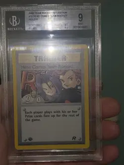 1st Edition Here Comes Team Rocket Trainer #15 Team Rocket Pokemon 15/82 Bgs 9 - Image 1