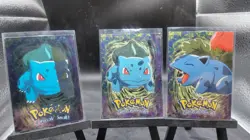 Pokemon 1999 Topps Blue Logo Bulbasaur E1 Of 12 Lot Of 3 See Pictures One Is Dmg - Image 5