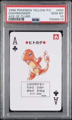 PSA 10 Charmander 1998 Pokemon Yellow Playing Card Deck Poker - Image 1
