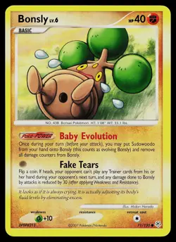 Pokemon Card - Bonsly Diamond and Pearl 71/130 Common - Image 1