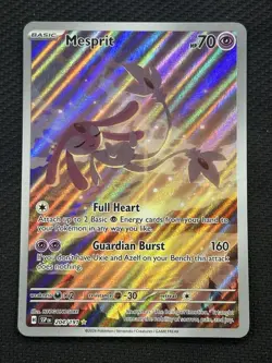 Pokemon Mesprit 204/191 Sv08 Surging Sparks Illustration Rare Holo 70HP Card - Image 1
