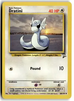 2000 Pokemon - Base Set 2 Dratini #38/130 - Image 1