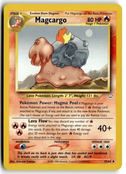 2001 Pokemon - Neo Revelation Magcargo #33/64 - Image 1