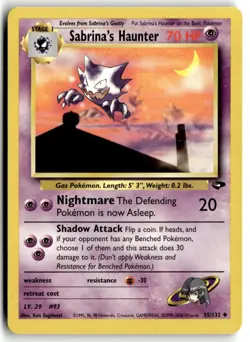 2000 Pokemon - Gym Challenge Sabrina’s Haunter #55/132 - Image 1