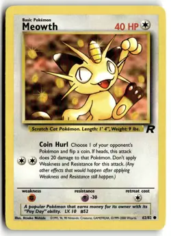 2000 Pokemon - Team Rocket Meowth #62/82 - Image 1