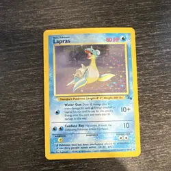 Pokemon Lapras Fossil Holo Rare 10/62 Unlimited 1999 80 HP Wizards of the Coast - Image 1