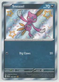 Sneasel 2023 Pokemon SVI Paldean Fates Shiny Rare #182/091 - Image 1