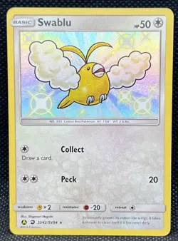 Pokemon Swablu SV42/SV94 Hidden Fates Shiny Holo Rare Card NM Condition - Image 1