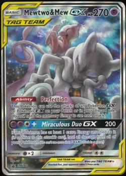 2019 Pokemon Sun & Moon Promo Mewtwo & Mew GX SM191 - Image 1