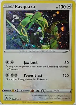 Fart Swirl 🌀 Rayquaza SWSH029 Cosmos Holo Bleed Error Rare Pokemon TCG Promo ✨ - Image 2