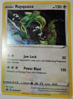 Fart Swirl 🌀 Rayquaza SWSH029 Cosmos Holo Bleed Error Rare Pokemon TCG Promo ✨ - Image 5