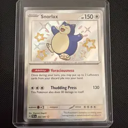 Pokemon TCG Snorlax 202/091 Shiny Holo Rare Paldean Fates - Image 1