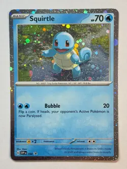 Pokemon TCG Squirtle - (Cosmos Holo) 048 SV: Scarlet & Violet SWIRL Holo Bleed - Image 1