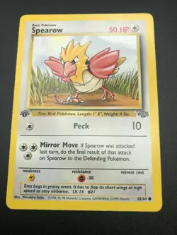Spearow 1st Edition 62/64 Jungle Common Pokemon Vintage Card WOTC NM 1999 - Image 1