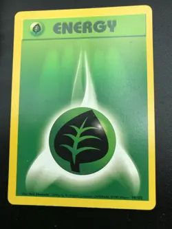 Grass Energy 99/102 Common Base Set Unlimited Pokemon NM 1999 Vintage WOTC A - Image 1