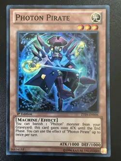 YuGiOh Photon Pirate ZTIN-EN006 1st Edition Super Rare - Image 1