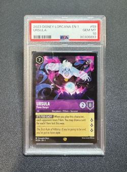 Disney Lorcana First Chapter - Ursula Power Hungry #59 - Legendary PSA 10 - Image 1