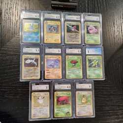 11 LOT CGC JPN HOLO VINTAGE POKEMON SLABS - JUNGLE, GYM, ROCKET GANG - ALL HOLOS - Image 1