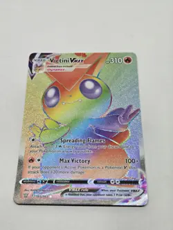 Victini Vmax 165/163 Battle Styles NM Full Art Secret Rainbow Rare Pokemon Card - Image 1