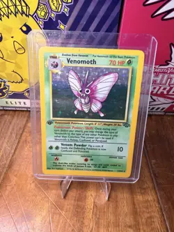 1999 Pokemon TCG Venomoth 13/64 Jungle Holo Rare 1st Edition Card English - Image 1