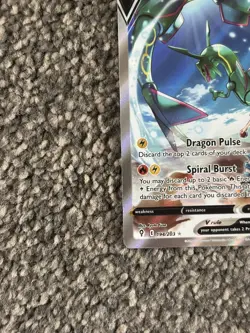 Pokemon TCG Rayquaza v Evolving Skies Holo Ultra Rare Card 194/203 - Image 5