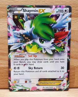 2015 Pokemon Ultra Rare Holo Shaymin EX (77/1081) XY Roaring Skies (LP) Mid-Era - Image 1