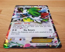 2015 Pokemon Ultra Rare Holo Shaymin EX (77/1081) XY Roaring Skies (LP) Mid-Era - Image 3