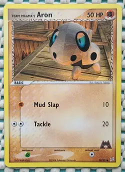 Aron 58/95 Team Magma Vs Team Aqua Common Pokemon Card NM - Image 1