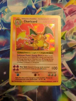 Pokemon TCG Charizard 4/102 Base Set Holo Rare Dmg Condition - Image 1