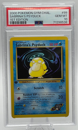 2000 POKEMON GYM CHALLENGE #99 SABRINA'S PSYDUCK 1ST EDITION PSA 10 GEM MINT - Image 1
