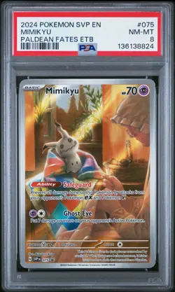 2024 POKEMON SVP EN-SV BLACK STAR PROMO #075 MIMIKYU PSA 8 - Image 1