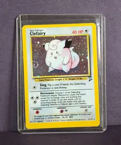 CLEFAIRY 6/130 Holo Rare BASE SET 2 - POKEMON HOLO LP/NM - FREE SHIP - Image 1