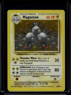 Pokemon TCG Magneton 9/102 Base Set Holo Rare NM - Image 1