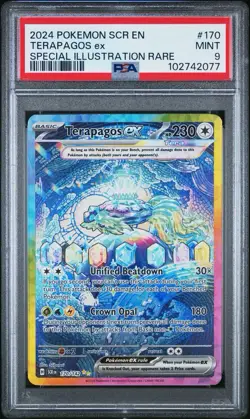 Pokemon 2024 Terapagos ex 170/142 Special Illustration Rare Stellar Crown PSA 9 - Image 1