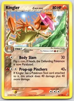 POKEMON CRYSTAL GUARDIANS KINGLER Δ 22/100 RARE NON HOLO NM - Image 1