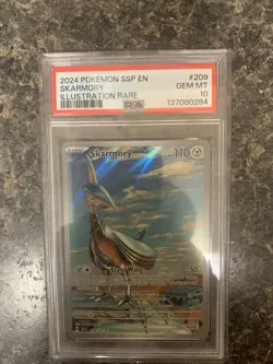 2024 POKEMON SSP EN-SURGING SPARKS ILLUSTRATION RARE #209 SKARMORY PSA 10 - Image 1