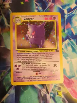 Gengar 5/62 Holo Rare (1999) Fossil Base Set WoTC Pokemon Vintage TCG - Image 1