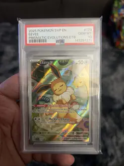 POKEMON 2025 Prismatic Evolutions ETB EEVEE Full Art SVP En #173 PSA 10 Gem - Image 1
