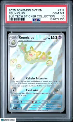 2025 Pokemon EN-SV Black Star Promo Reuniclus BLK Tech Sticker Collection PSA 10 - Image 1