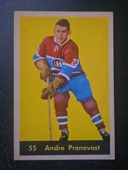 1960-61 Parkhurst #55 Andre Pronovost New York Rangers NHL Hockey Card Vintage - Image 1