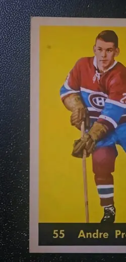1960-61 Parkhurst #55 Andre Pronovost New York Rangers NHL Hockey Card Vintage - Image 2