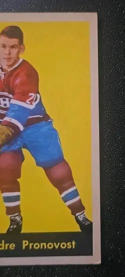 1960-61 Parkhurst #55 Andre Pronovost New York Rangers NHL Hockey Card Vintage - Image 3