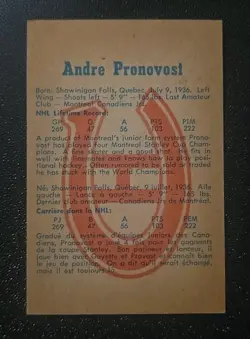 1960-61 Parkhurst #55 Andre Pronovost New York Rangers NHL Hockey Card Vintage - Image 5