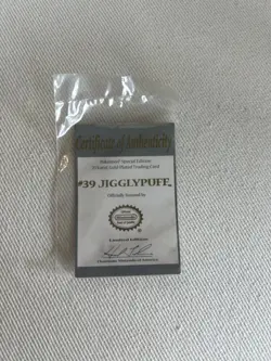 1999 Burger King Nintendo Pokemon 23K Gold Plated Trading Card Jigglypuff - Image 5