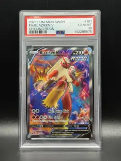 PSA 10 GEM MINT Blaziken V 161 Chilling Reign Full Art Pokemon Card - Image 1
