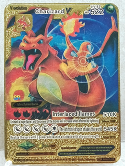 Charizard V - Gold Foil Custom Fan Art Pokemon Card - Image 1